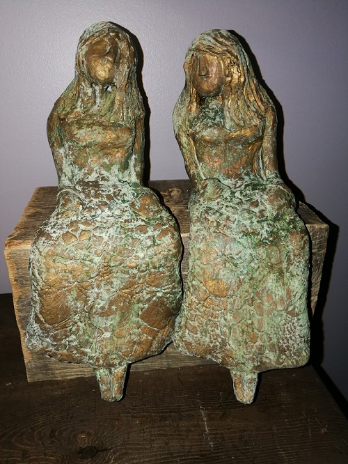 soulmates (keramiek met goud - groene patina)