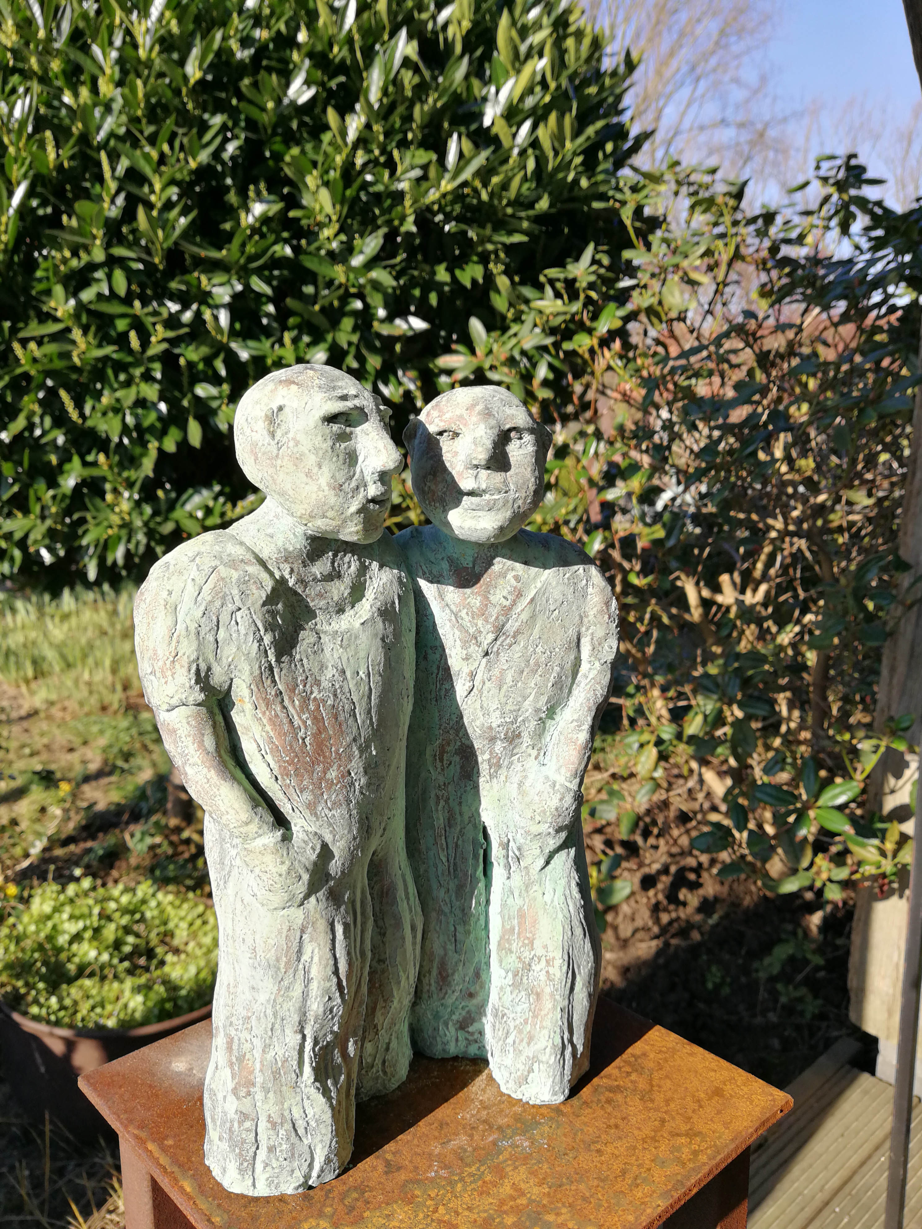 friends forever (keramiek groene patina 20bcm op 28h)